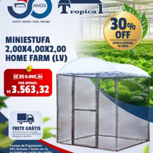 MINI ESTUFA 2 X 4 X 2 M HOME FARM