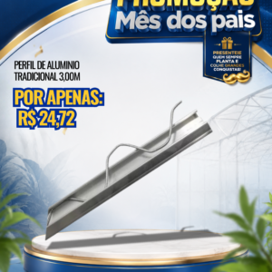 Perfil de Alumínio Tradicional - Barra de 3 metros