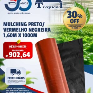 MULCHING PRETO/VERMELHO NEGREIRA 1,60 X 1000M
