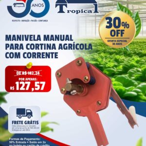 MANIVELA MANUAL PARA CORTINA AGRÍCOLA COM CORRENTE