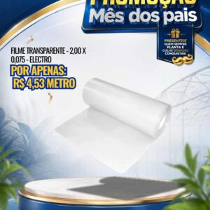 FILME TRANSPARENTE 2,00M 75 MICRAS ELECTRO