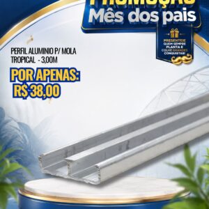 Perfil de Alumínio Tropical - Barra de 3 metros