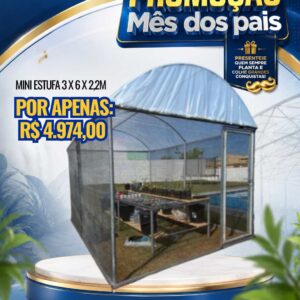 MINI ESTUFA AGRICOLA 3 X 6 X 2,2M