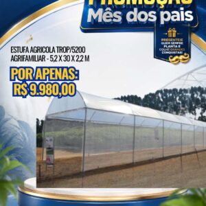 ESTUFA AGRICOLA TROP/5200 AGRIFAMILIAR - 5,2 X 30 X 2,2 M