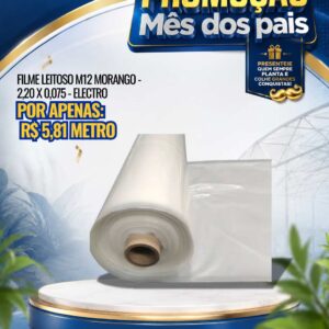 FILME LEITOSO MORANGO 75 MICRAS ELECTRO M12
