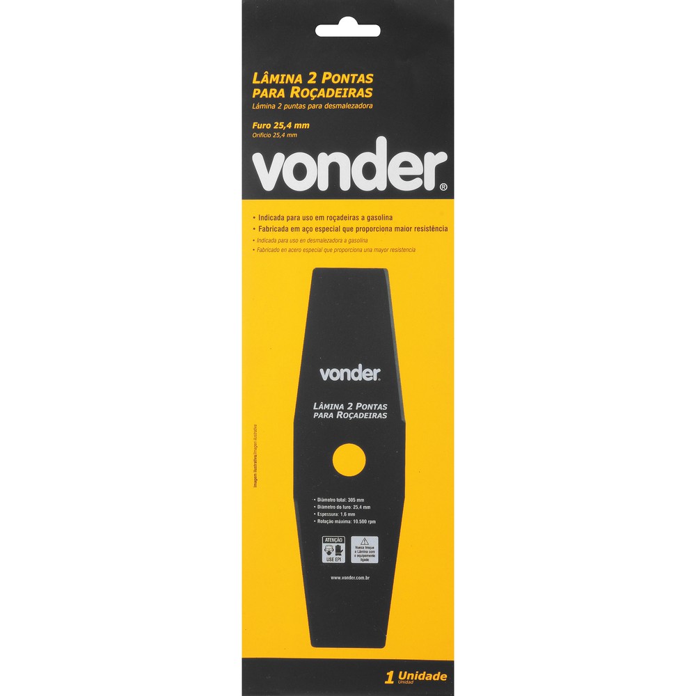 LAMINA 2 PONTAS P/ ROCADEIRA 305X25,4X2,0MM - VONDER