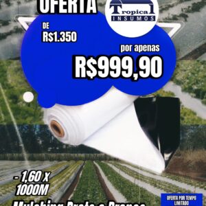 MULCHING PRETO E BRANCO NEGREIRA 1,60 X 1000M